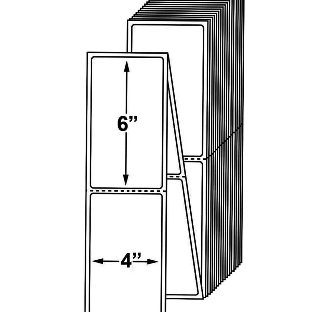 Fanfold (500 count) 4" x 6" Direct Thermal Shipping Certified UPS labels New